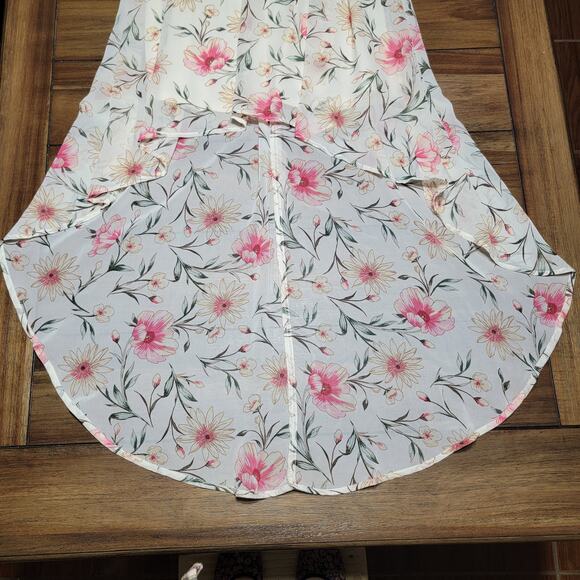 Lily Rose Short Sleeve Summer Hi-Low Dress w/ Flowers - Size XL - Picture 3 of 7